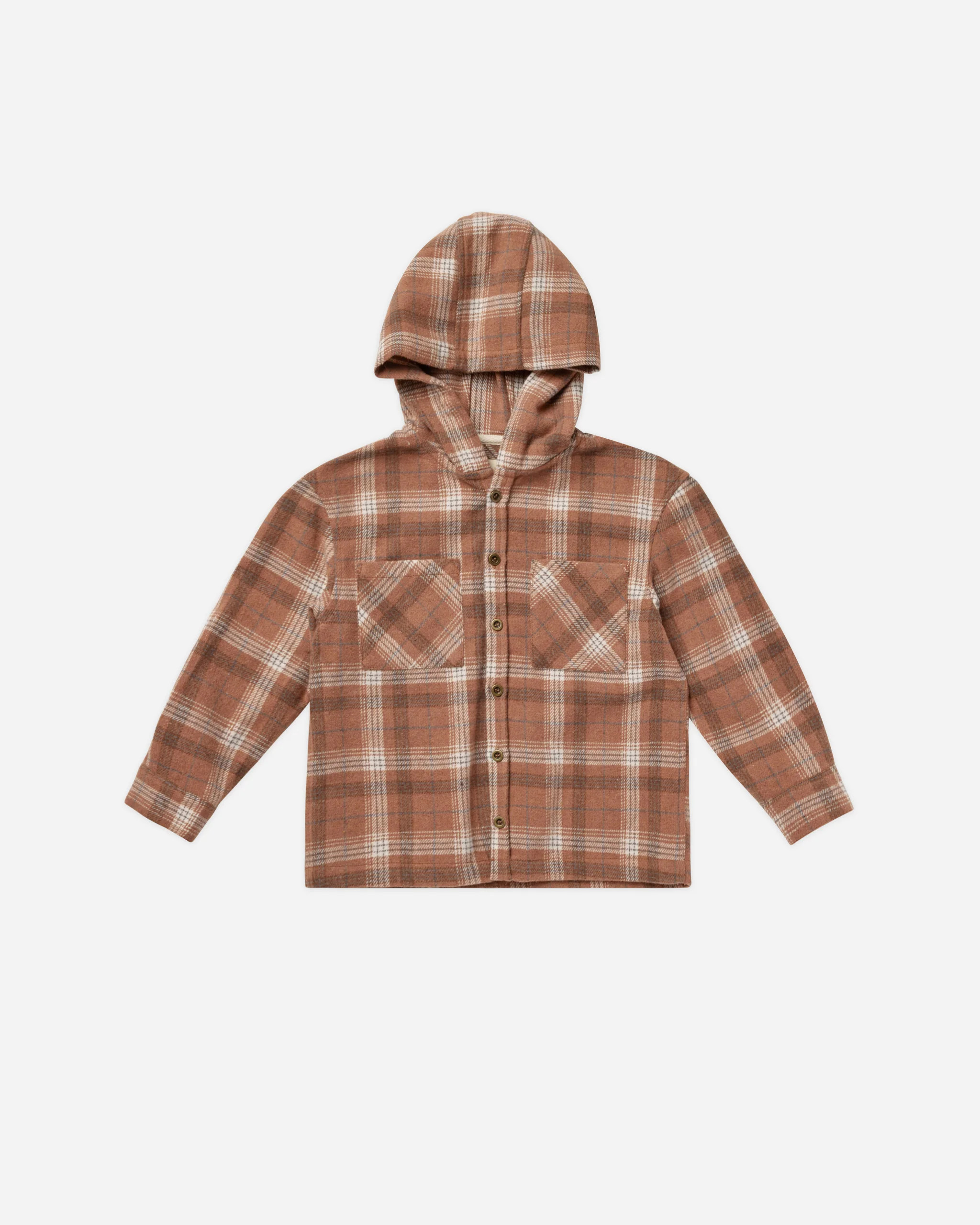 Hooded Overshirt || Brown Plaid | Rylee + Cru