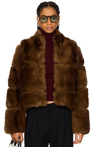 Apparis Sai Mink Short Coat in Mink from Revolve.com | Revolve Clothing (Global)