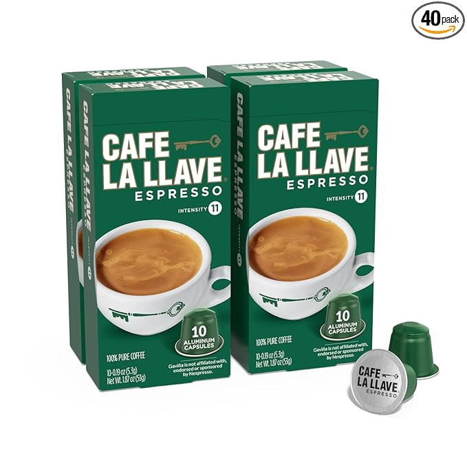 Cafe La Llave Latin Style Espresso Pods, Dark Roast, Compatible with Nespresso Original Line, 40 ... | Amazon (US)