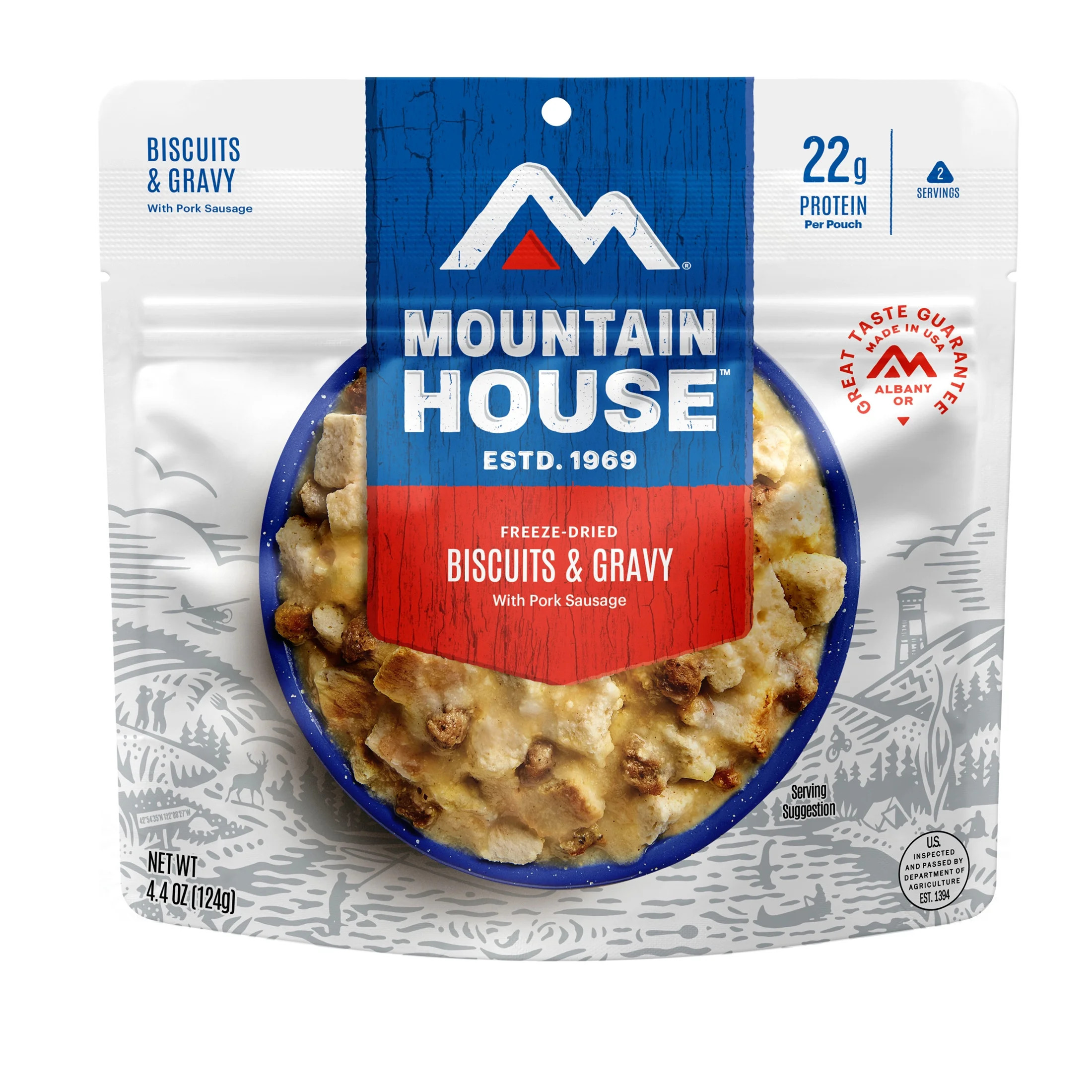 Mountain House Biscuits & Gravy, Freeze-Dried Camping & Backpacking Food, 2 Servings | Walmart (US)