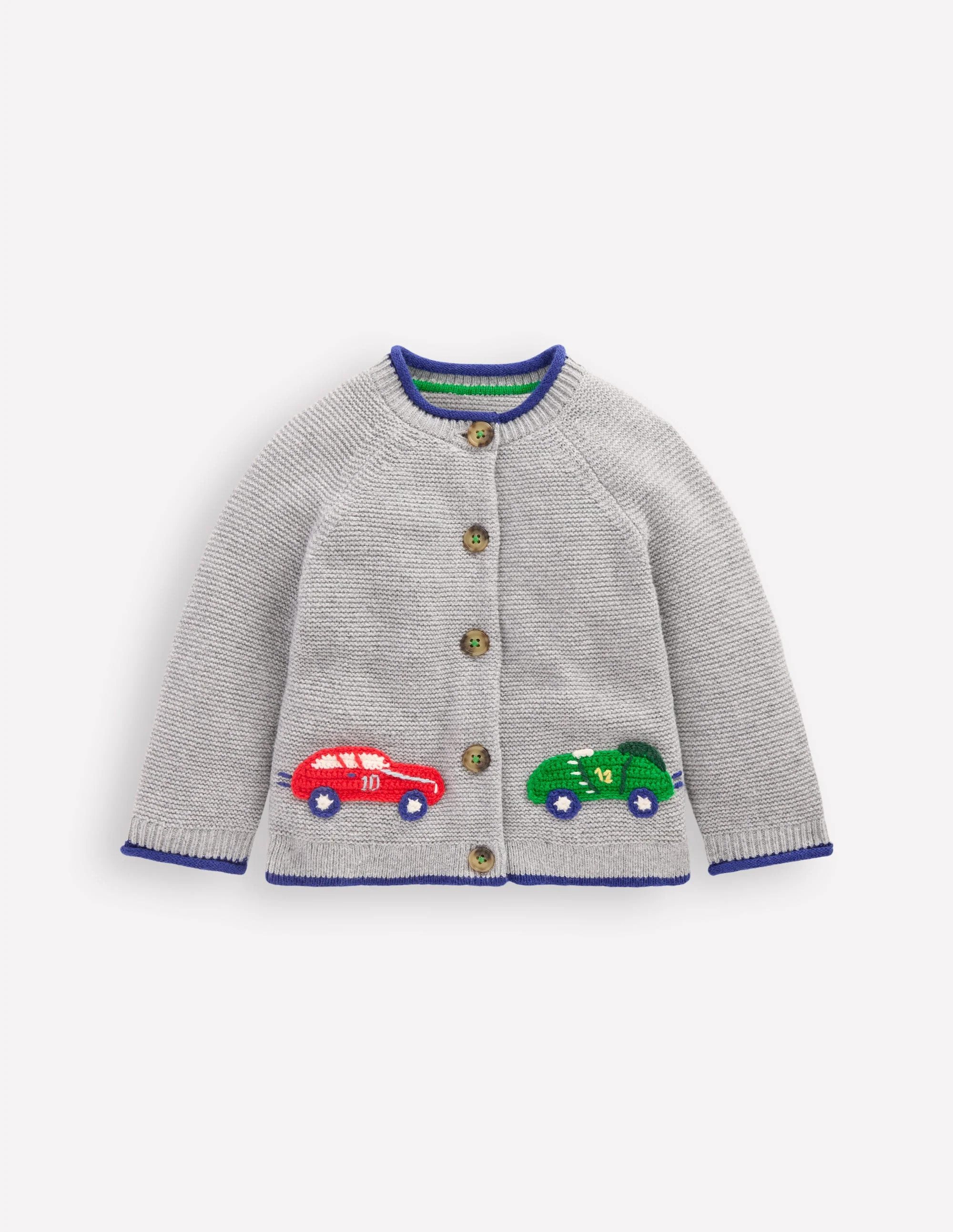 Novelty Logo Cardigan-Grey Marl Cars | Boden (US)