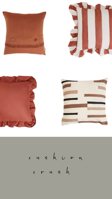 Rust coloured cushions I’m loving for autumn. All under £20 #cushioncovers #autumndecor #cushions #livingroom 

#LTKSeasonal #LTKhome #LTKeurope