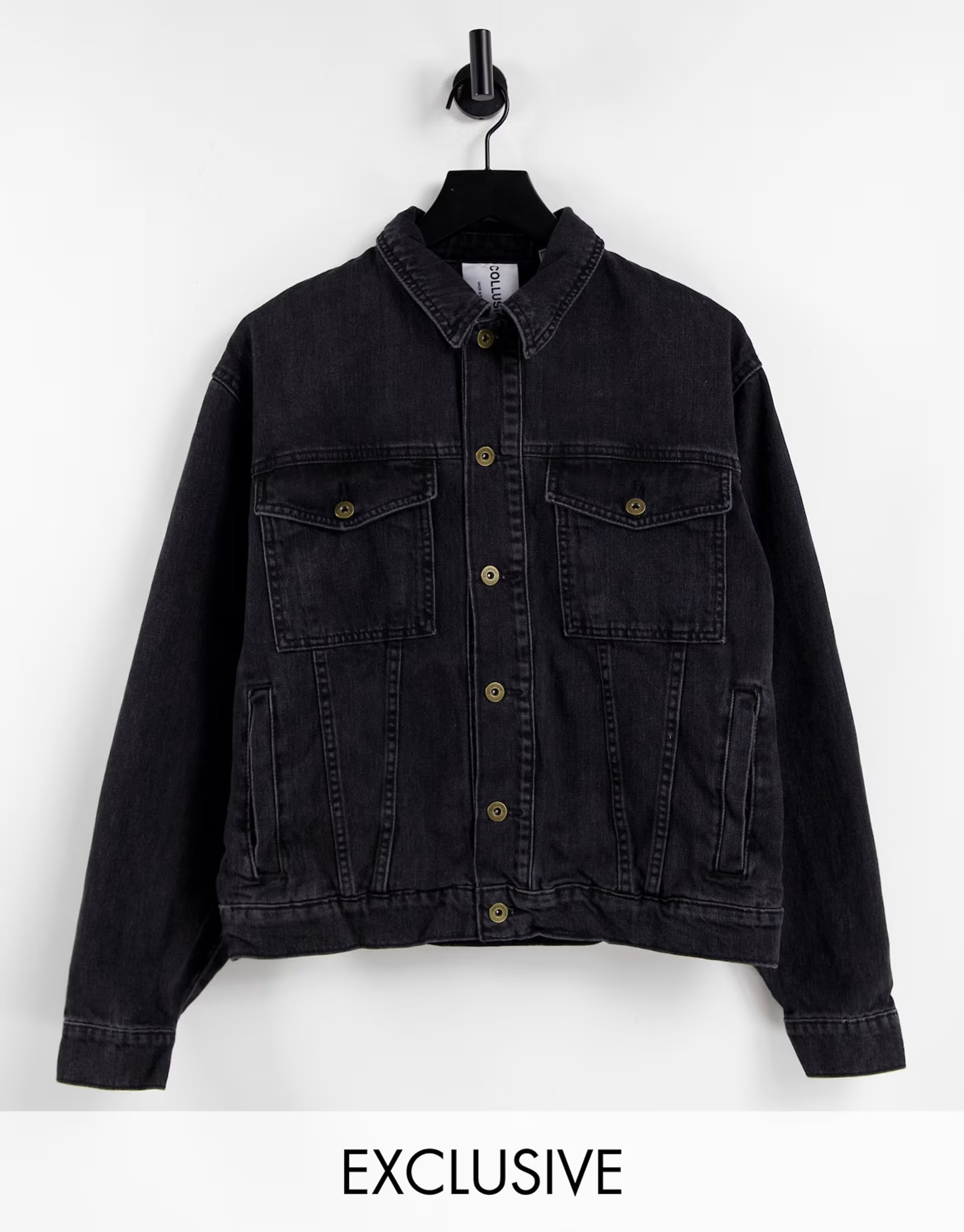 COLLUSION Unisex oversized denim jacket in washed black | ASOS | ASOS (Global)