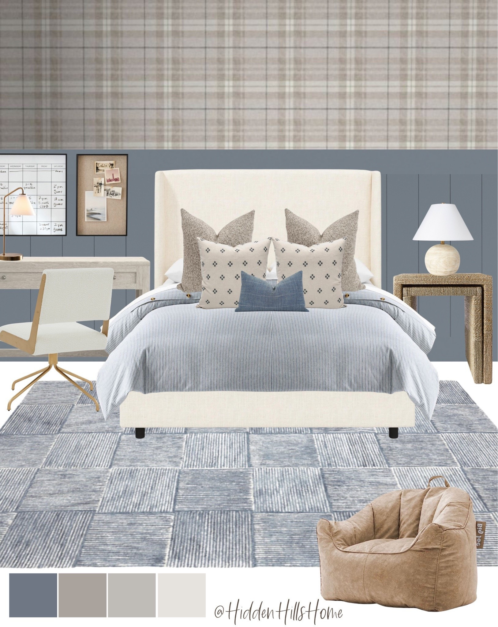 Boys bedroom decor ideas! Boys room mood board, kids bedroom inspiration, boys bedroom design #boysroom 
Wall color is Storm Cloud

#LTKHome #LTKSaleAlert #LTKKids