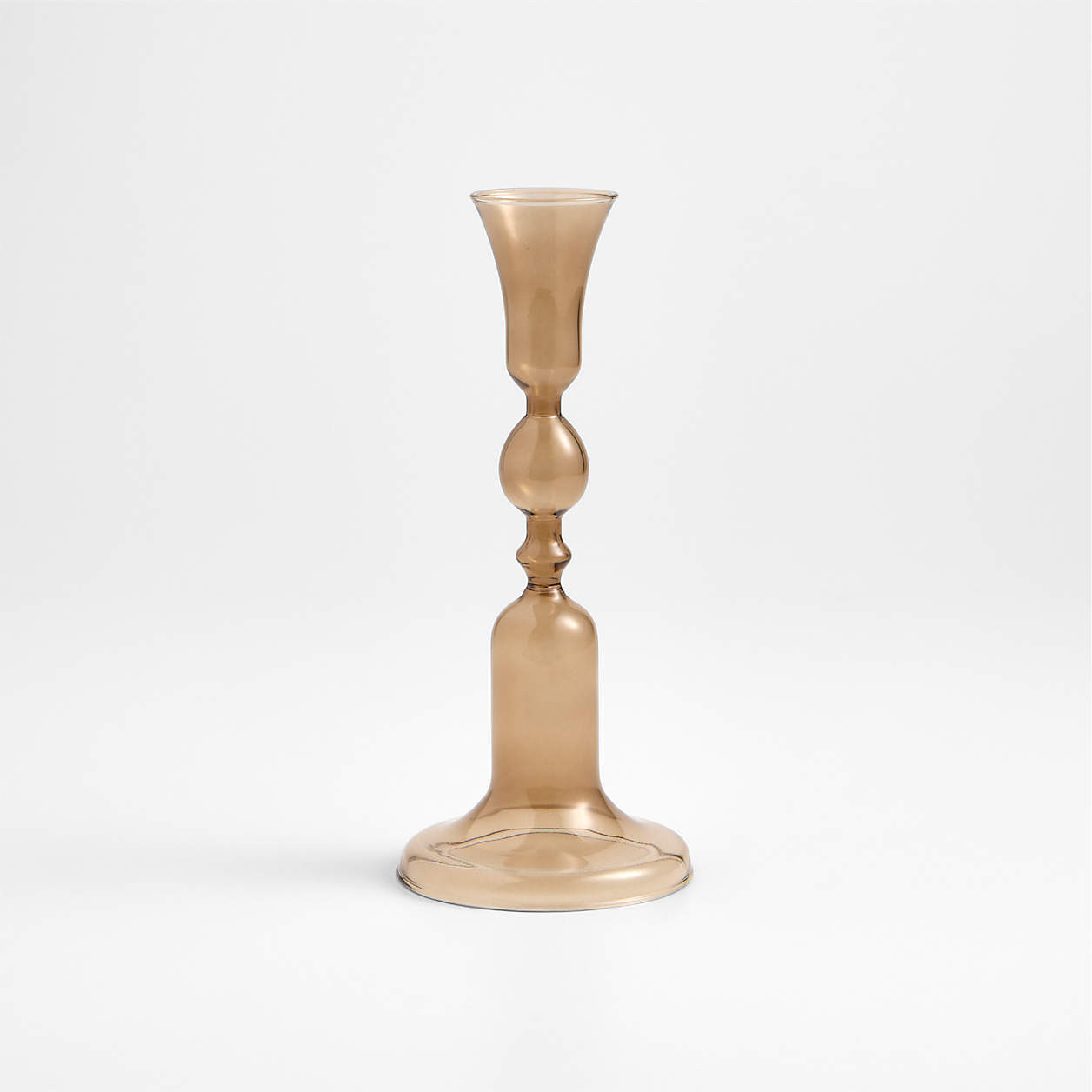 Milano Amber Glass Taper Holder, Set of 3 + Reviews | Crate & Barrel | Crate & Barrel