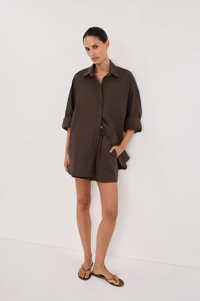 RHEA BITTER CHOC COTTON SHORT | DISSH