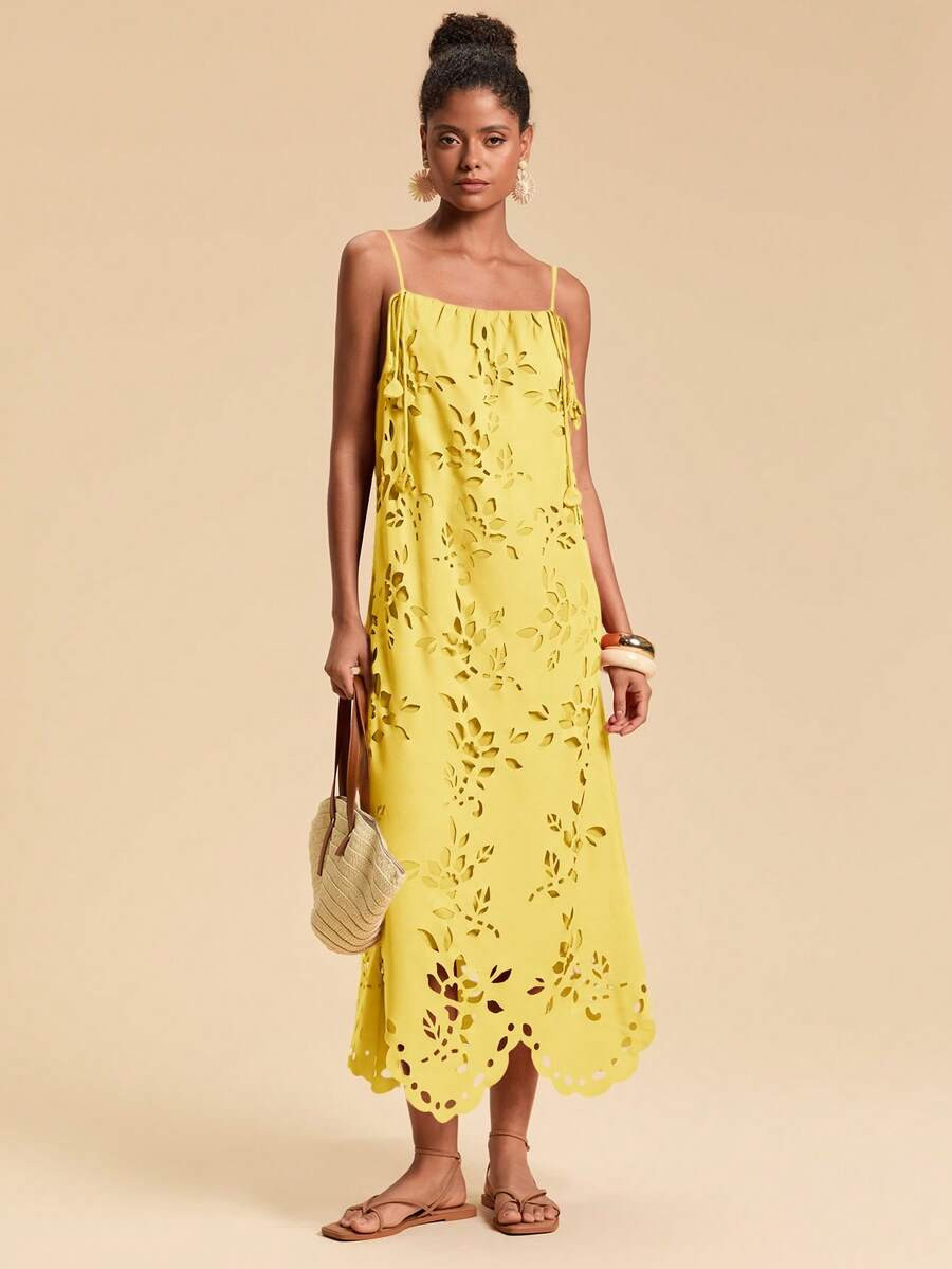 Travachic Solid Color Woven Dress For Women, Vacation | SHEIN