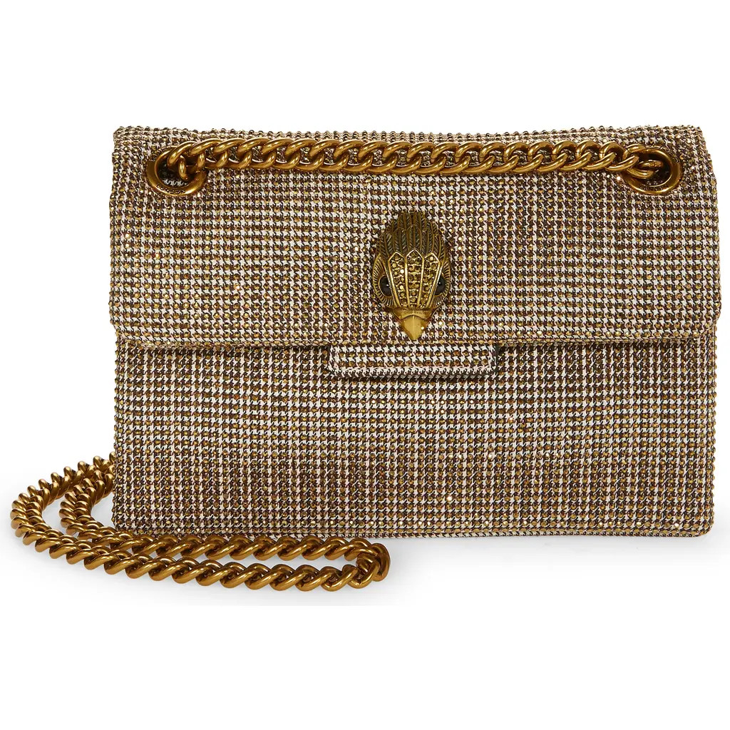 Kurt Geiger London Mini Kensington Tweed Crossbody Bag in Dark Beige at Nordstrom | Nordstrom