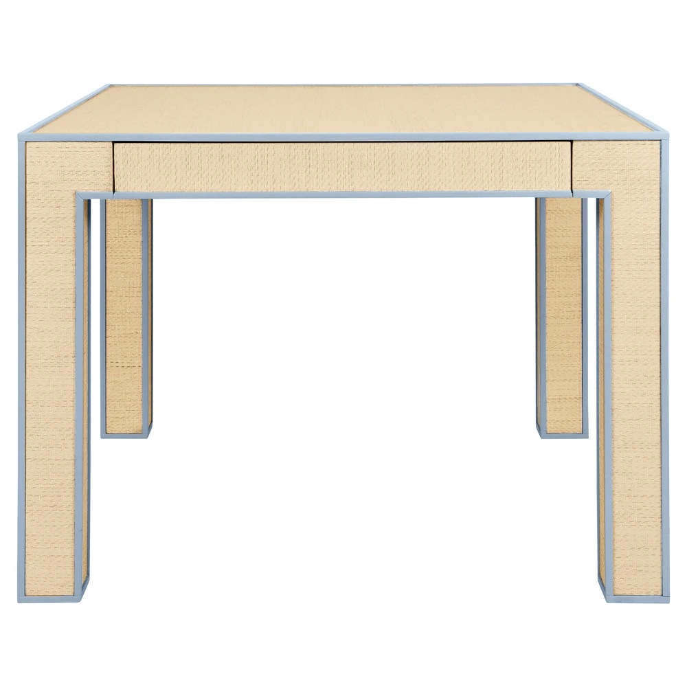 Worlds Away Collins Modern Classic Natural Grasscloth Square Game Table | Kathy Kuo Home