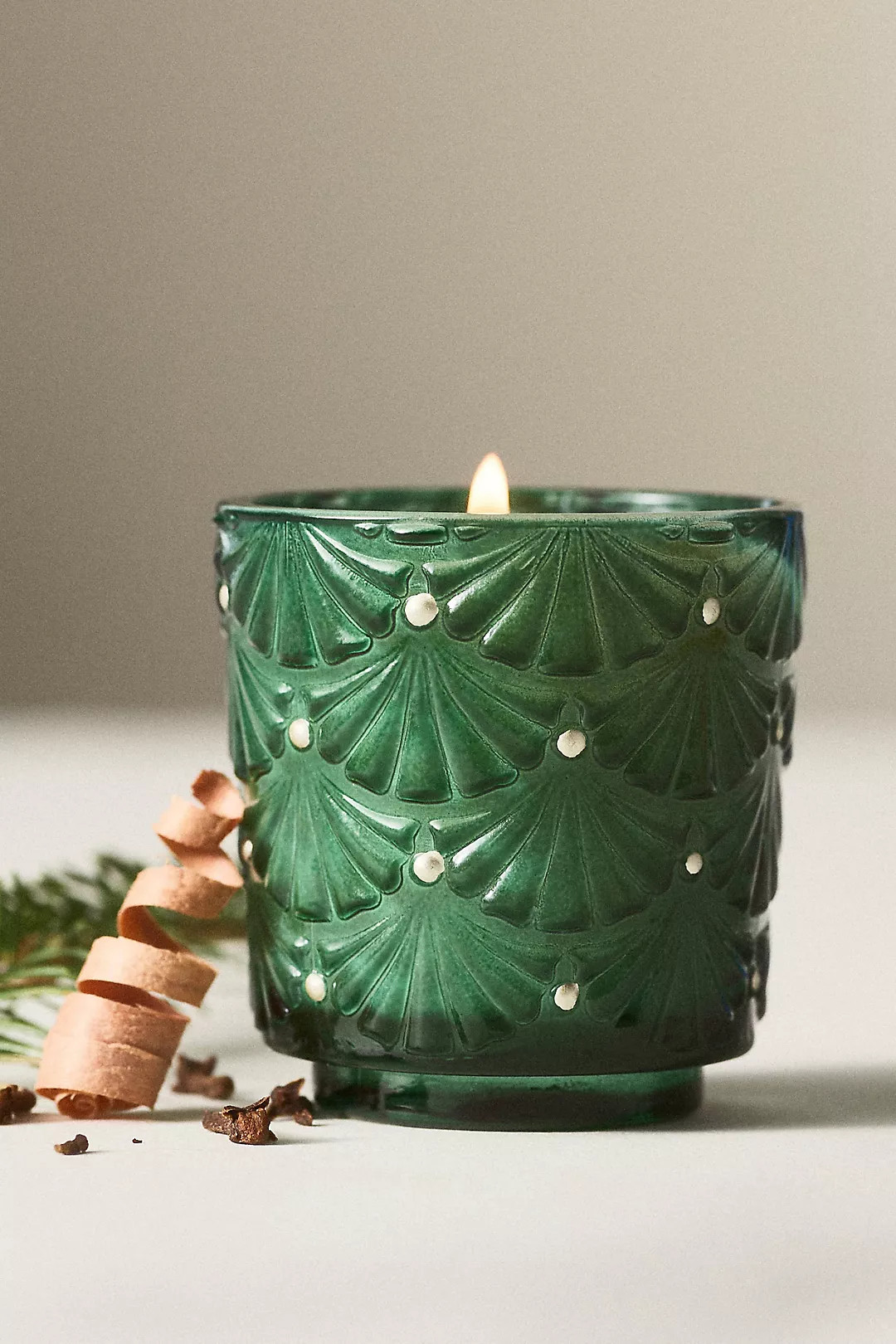 Voluspa Woody Noble Fir Garland Glass Candle | Anthropologie (US)