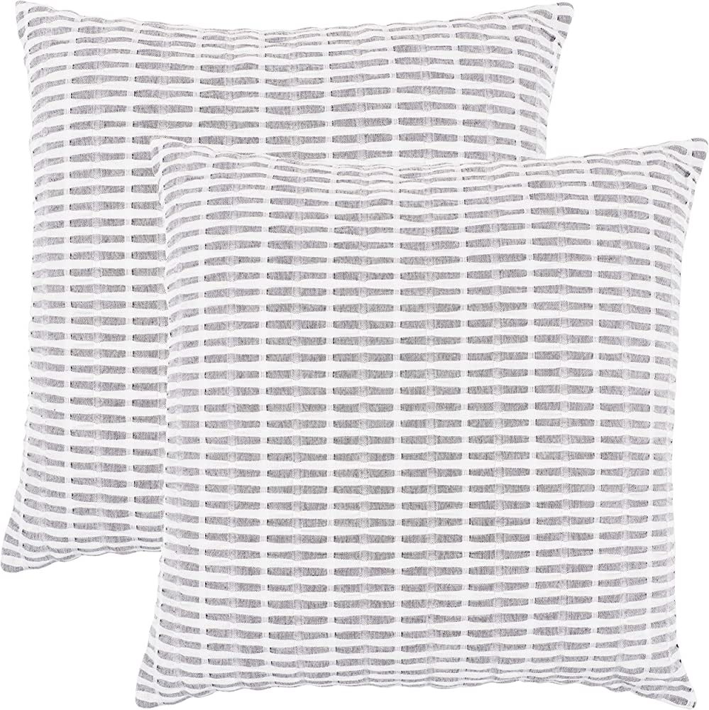 KAF Home Pleated Please Pillow Cover 20 x 20-inch 100-Percent Cotton | Set of 2 Pillow Covers (Bl... | Amazon (US)