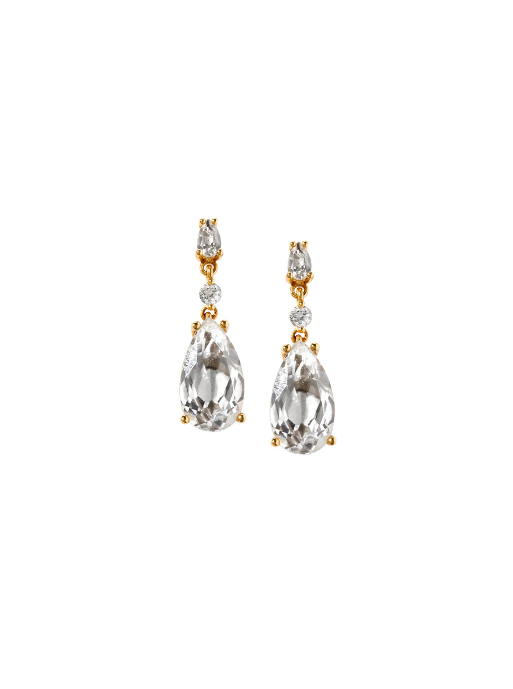 BELLAMY, 8 CARAT LAB WHITE SAPPHIRE GOLD DROP EARRINGS | Dorsey