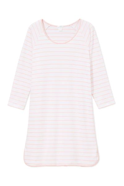Pima Long Sleeve Nightgown in Peach | LAKE Pajamas
