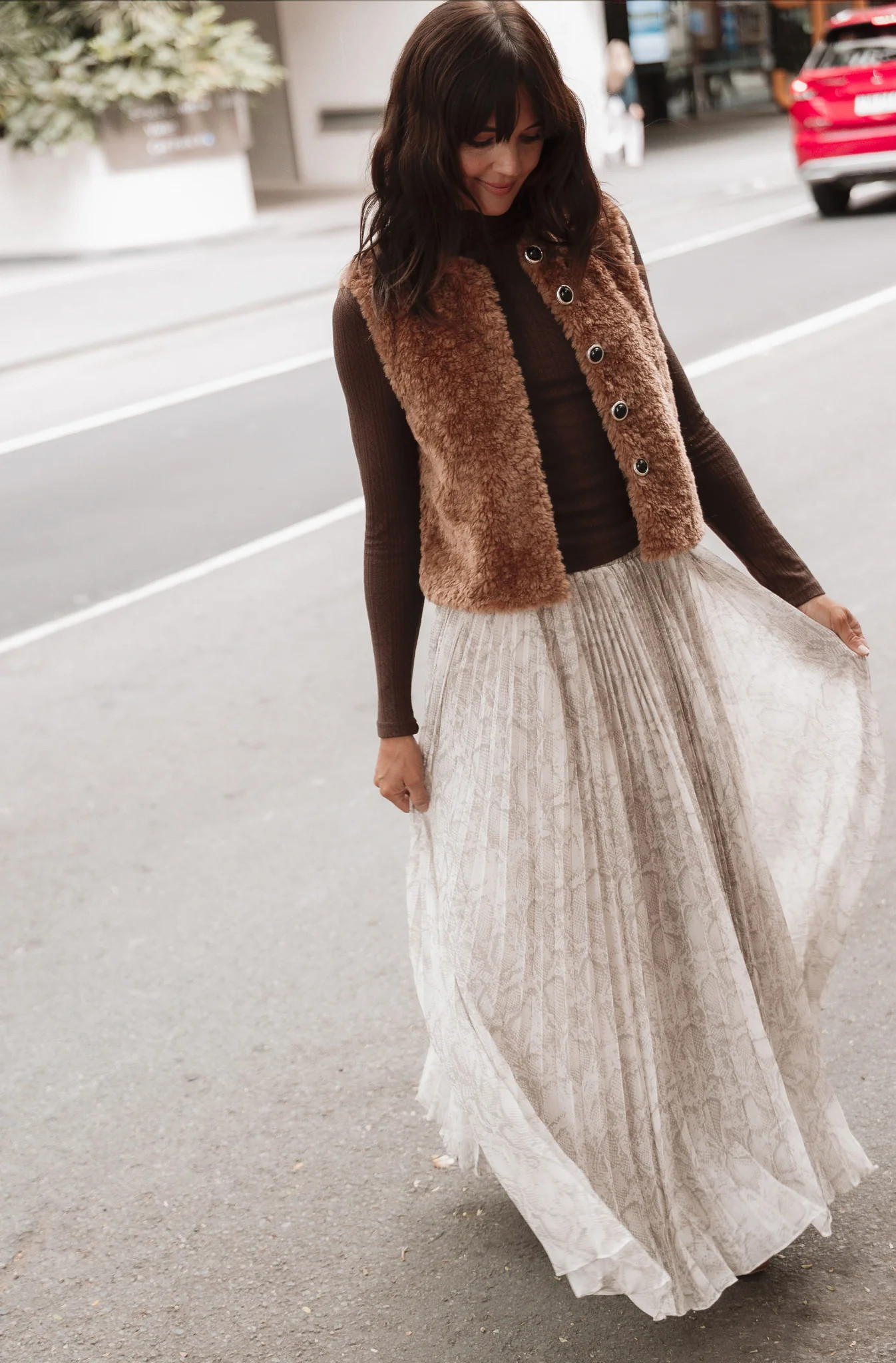Nicki Pleated Maxi Skirt - Snake Print | Petal & Pup (US)