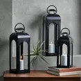 Better Homes & Gardens 18" Black Metal Candle Holder Lantern, Medium | Walmart (US)