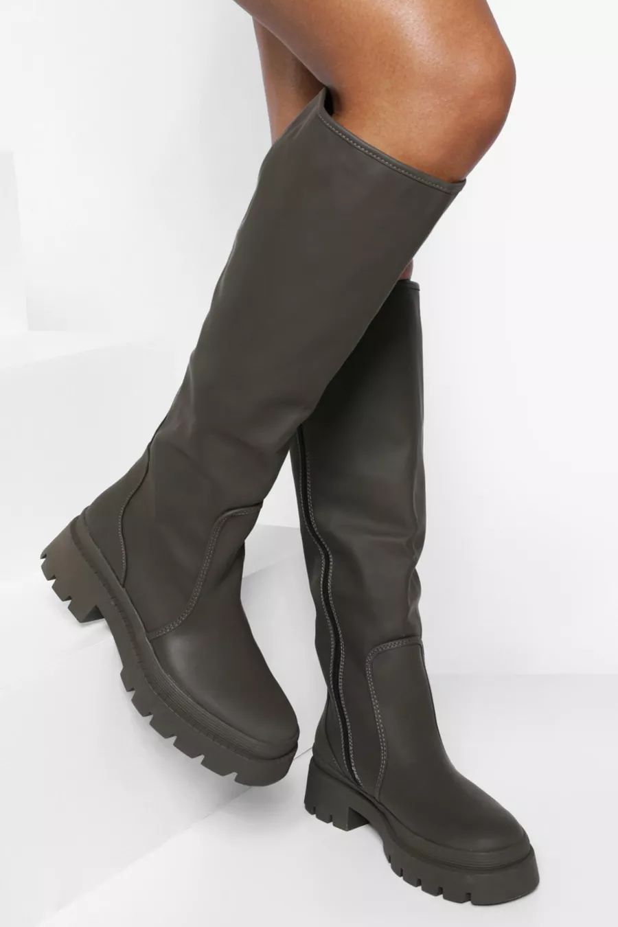 Rubber Knee High Boots | Boohoo.com (US & CA)