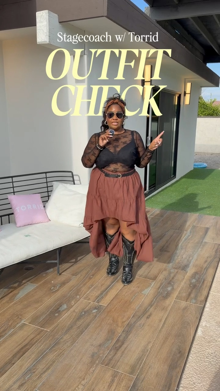 ✨ Stagecoach with Torrid Day 2 Festival Outfit! I’m wearing a tiered maxi skirt, styled and paired with a sheer lace long sleeve top.



#LTKootd #LTKPlusSize #LTKFestival