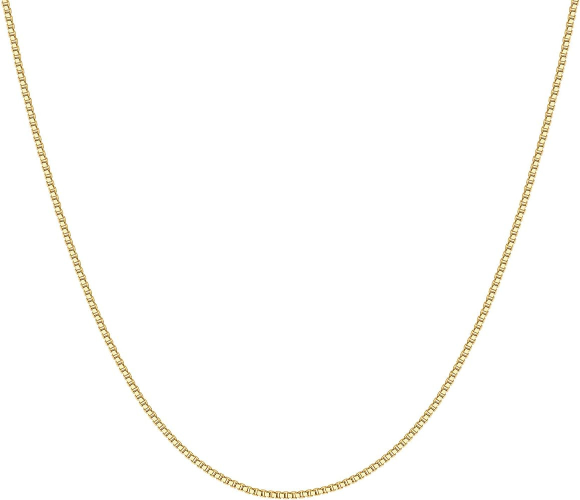 14K Gold Plated Curb Paperclip Box Sphere Bead Snake Herringbone and Figaro Chain Adjustable Neck... | Amazon (US)