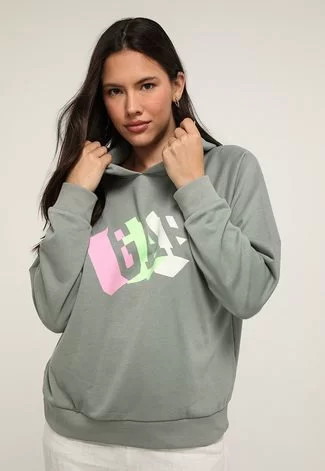 Blusa de Moletom Fechada GAP Logo Verde | Dafiti (BR)