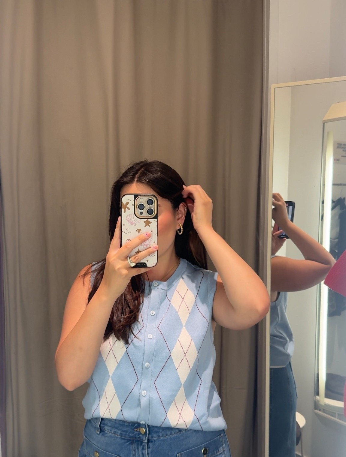 Babyblue vest top perfect for summer to fall transition 😍 under $20