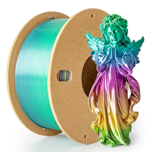 3Dgenius Silk Rainbow PLA Filament 1.75mm Silk PLA 3D Printer Filament Shiny Fast Color Changing Gradient Filament 3D Printing Filament Fit Most FDM Printers, 500g Spool(1.1lbs), Candy Series | Amazon (US)
