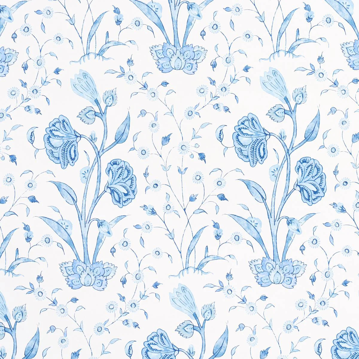 Schumacher Khilana Floral Porcelain Wallpaper | DecoratorsBest