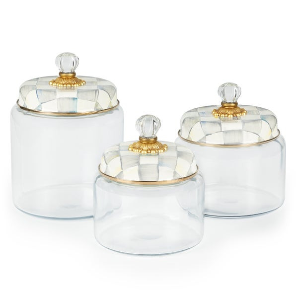 MacKenzie-Childs Sterling Check Kitchen Canister Set | MacKenzie-Childs