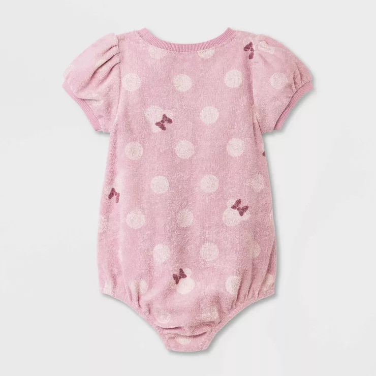 Baby Girls' Mickey Mouse Printed Short Sleeve Romper | Target