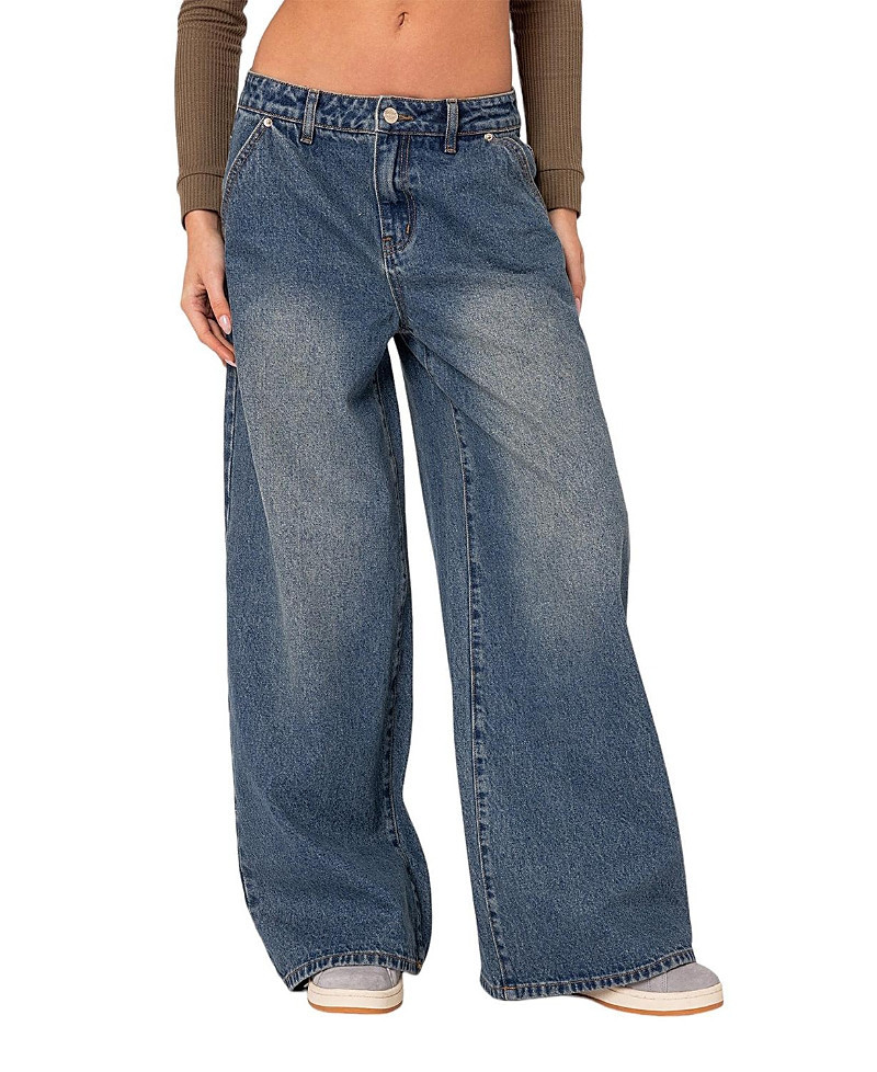 Edikted Super Baggy Wide Leg Jeans in Blue | Bloomingdale's (US)