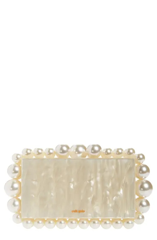 Cult Gaia Eos Beaded Acrylic Box Clutch in Ivory at Nordstrom | Nordstrom