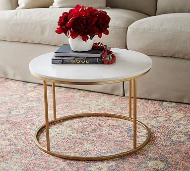 Delaney 25" Round Marble Coffee Table | Pottery Barn (US)