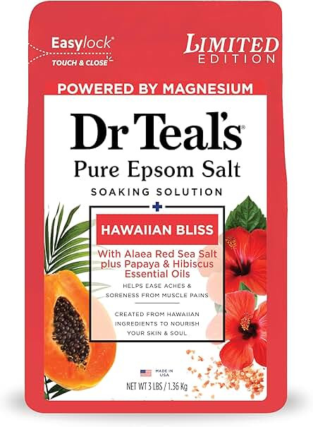 Dr. Teal’s Epsom Salt Magnesium Soak, Limited Edition Hawaiian Bliss, 3 Lbs | Amazon (US)