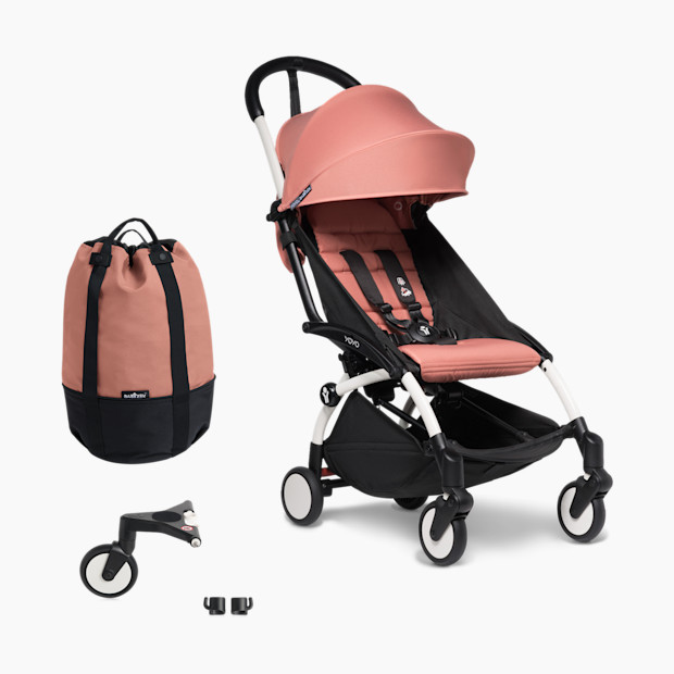Babyzen YOYO2 6+ Stroller & YOYO2 and YOYO+ Rolling Bag Bundle in White Frame/Ginger Pack/Bag Size 2 | Babylist