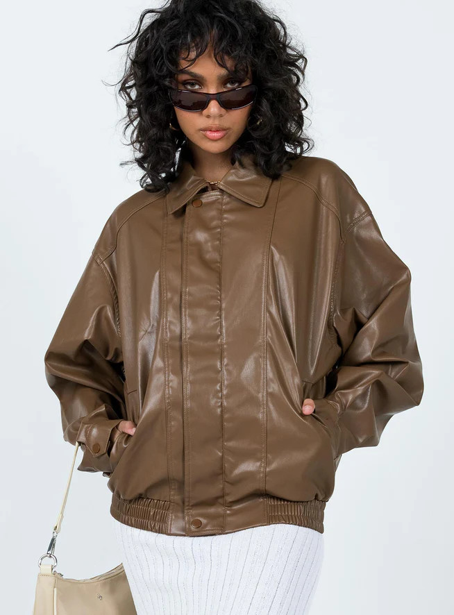 Withers PU Jacket Brown | Princess Polly US