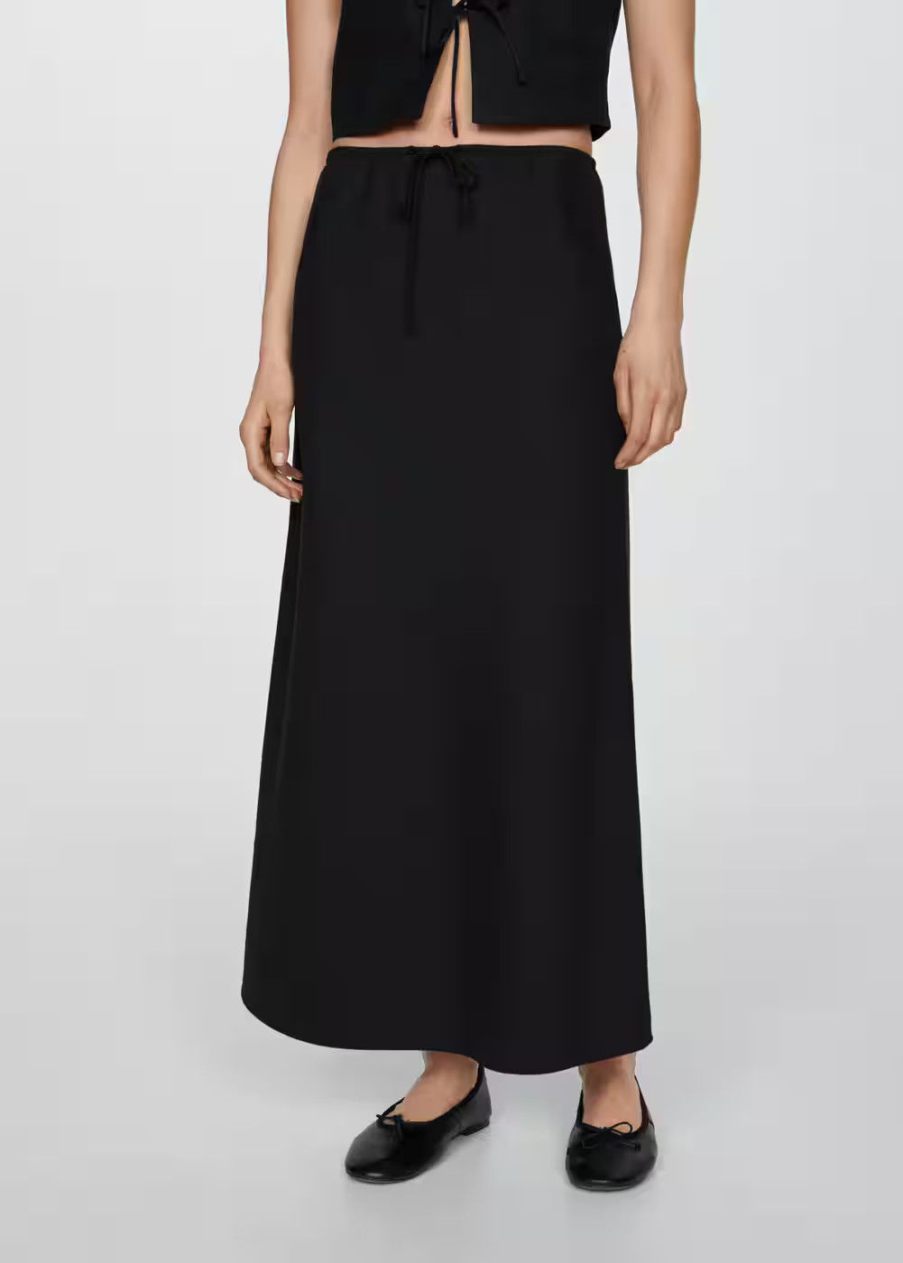 Long skirt with adjustable bow -  Women | Mango USA | MANGO (US)
