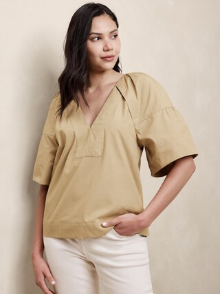 V-Neck Popover Shirt | Banana Republic Factory