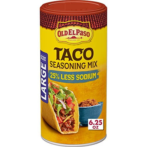 Old El Paso Taco Seasoning, 25% Less Sodium, Large Size, 6.25 oz | Amazon (US)