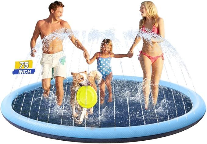 PETOCAT Dog Splash Pad, Non Slip Splash Pad Sprinkler for Kids, Kiddie Baby Shallow Pool, Pet Out... | Amazon (US)