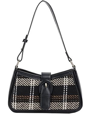 RTGGSEL Women's Contrast Color Plaid Striped Saddle Crossbody Shoulder Underarm Satchel Handbag T... | Amazon (US)