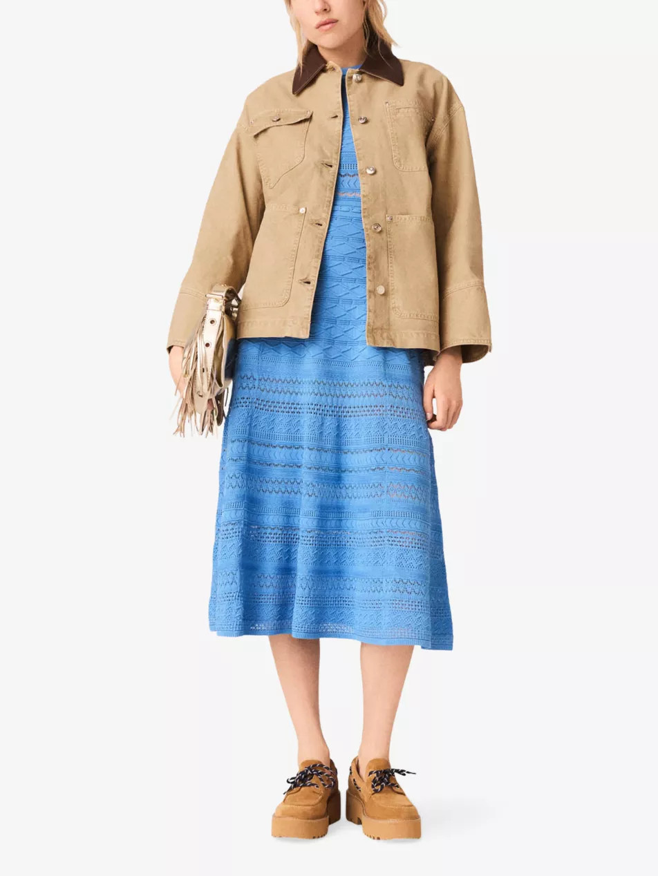 Collared Pleated-Back Denim Jacket | Selfridges