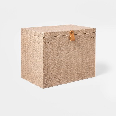 Woven File Box Taupe - Threshold™: Office Desk Organizer, Supplies Holder, , 11.5" H x 14" D x 9" W | Target