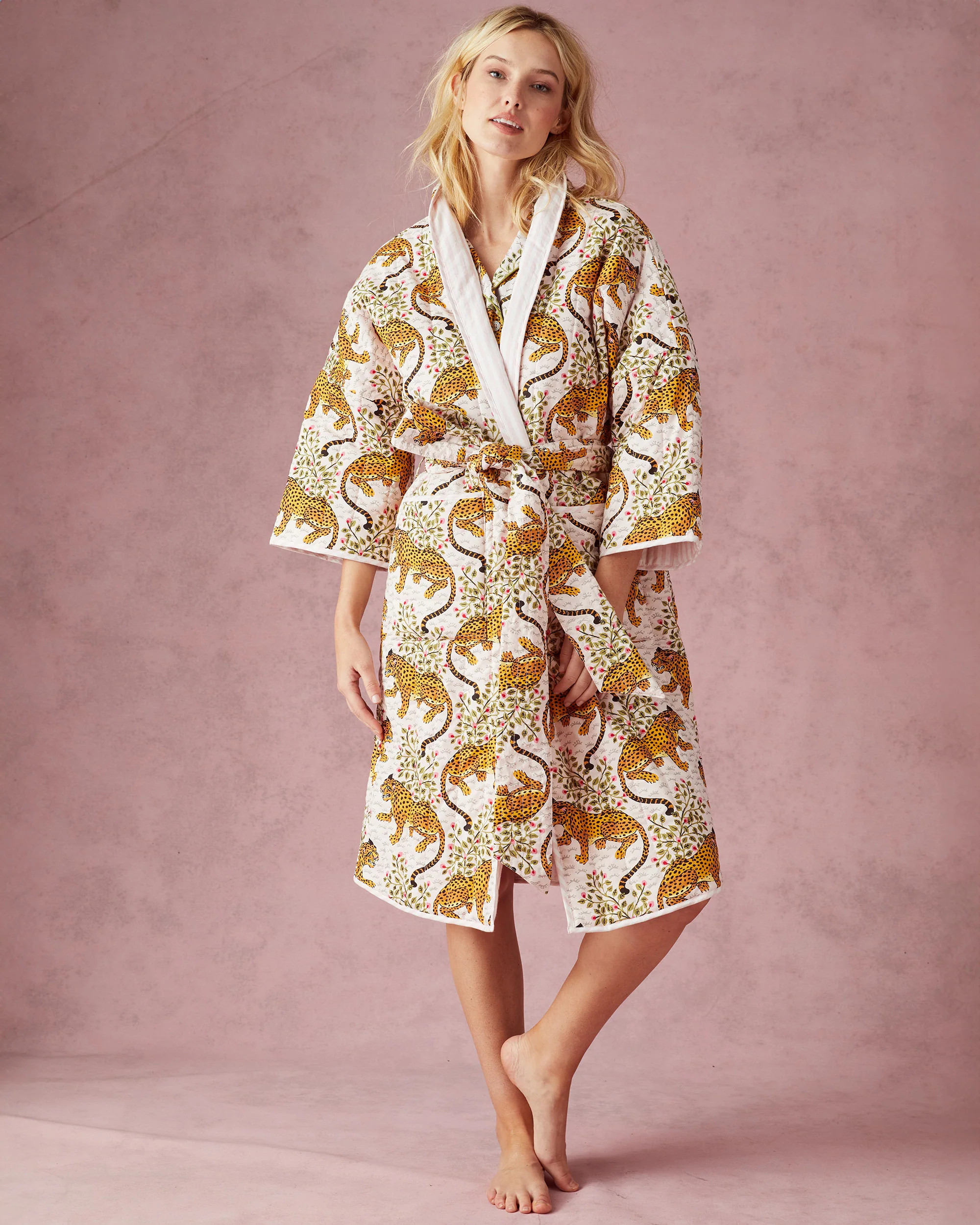 Bagheera - Reversible Quilted Robe - Blush | Printfresh