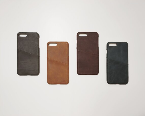 iPhone 7+ / 8+ Plus Leather Phone Case Card Holder Wallet Slim | Etsy (US)