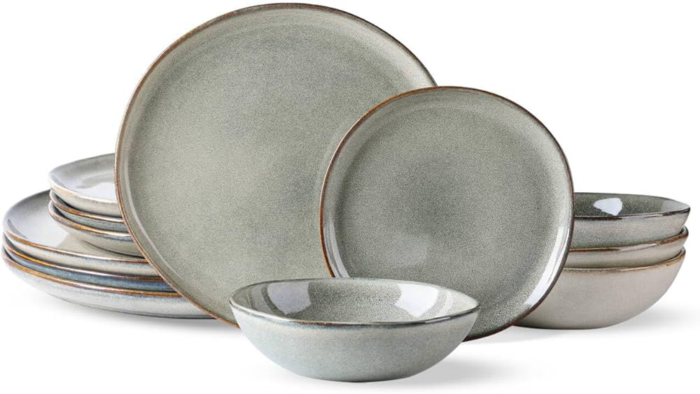 AmorArc Ceramic Dinnerware Sets,Handmade Reactive Glaze Plates and Bowls Set,Highly Chip and Crac... | Amazon (CA)