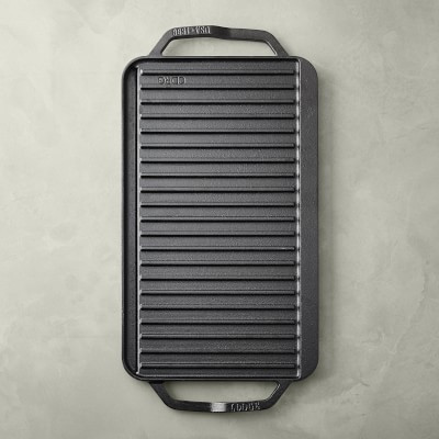 Lodge Chef Collection Seasoned Cast Iron Double Burner Reversible Grill/Griddle | Williams-Sonoma