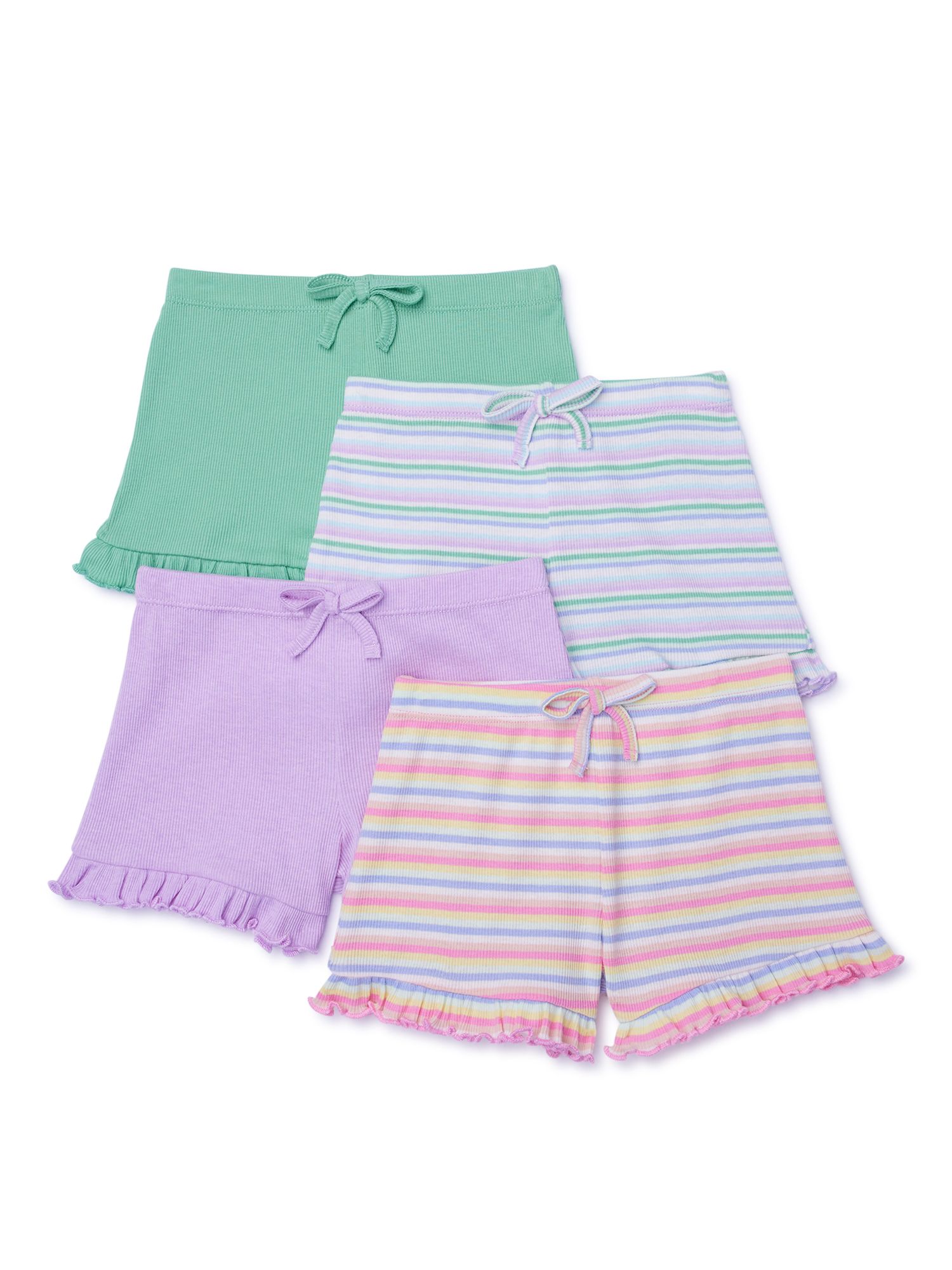 Garanimals Toddler Girl Tie Front Ruffle Shorts Multipack, 4-Pack, Sizes 18M-5T | Walmart (US)