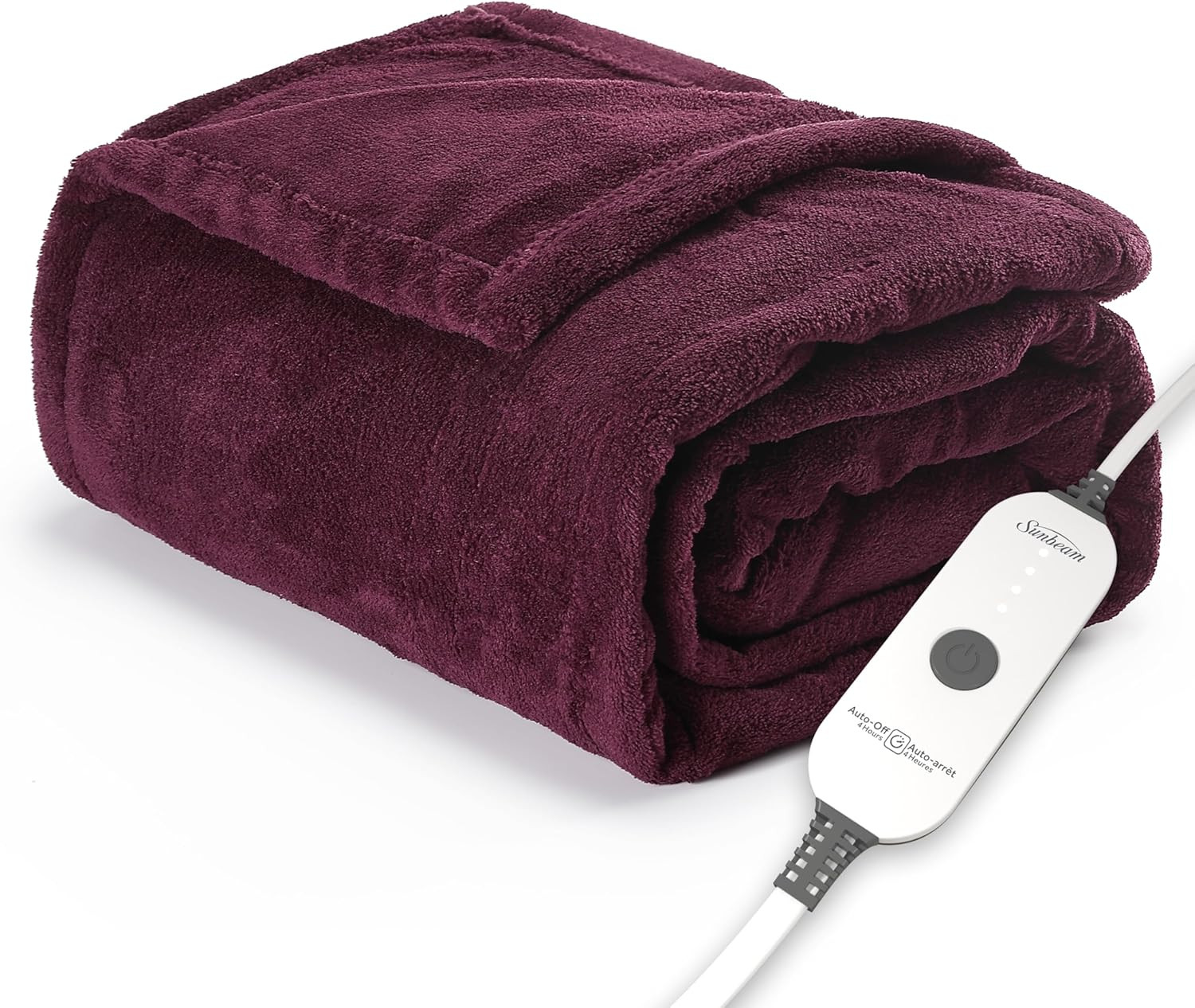 Sunbeam Electric Throw Royal Luxe Microplush Heated Blanket, 4 Heat Settings, 4-Hour Auto Shut-Of... | Amazon (US)