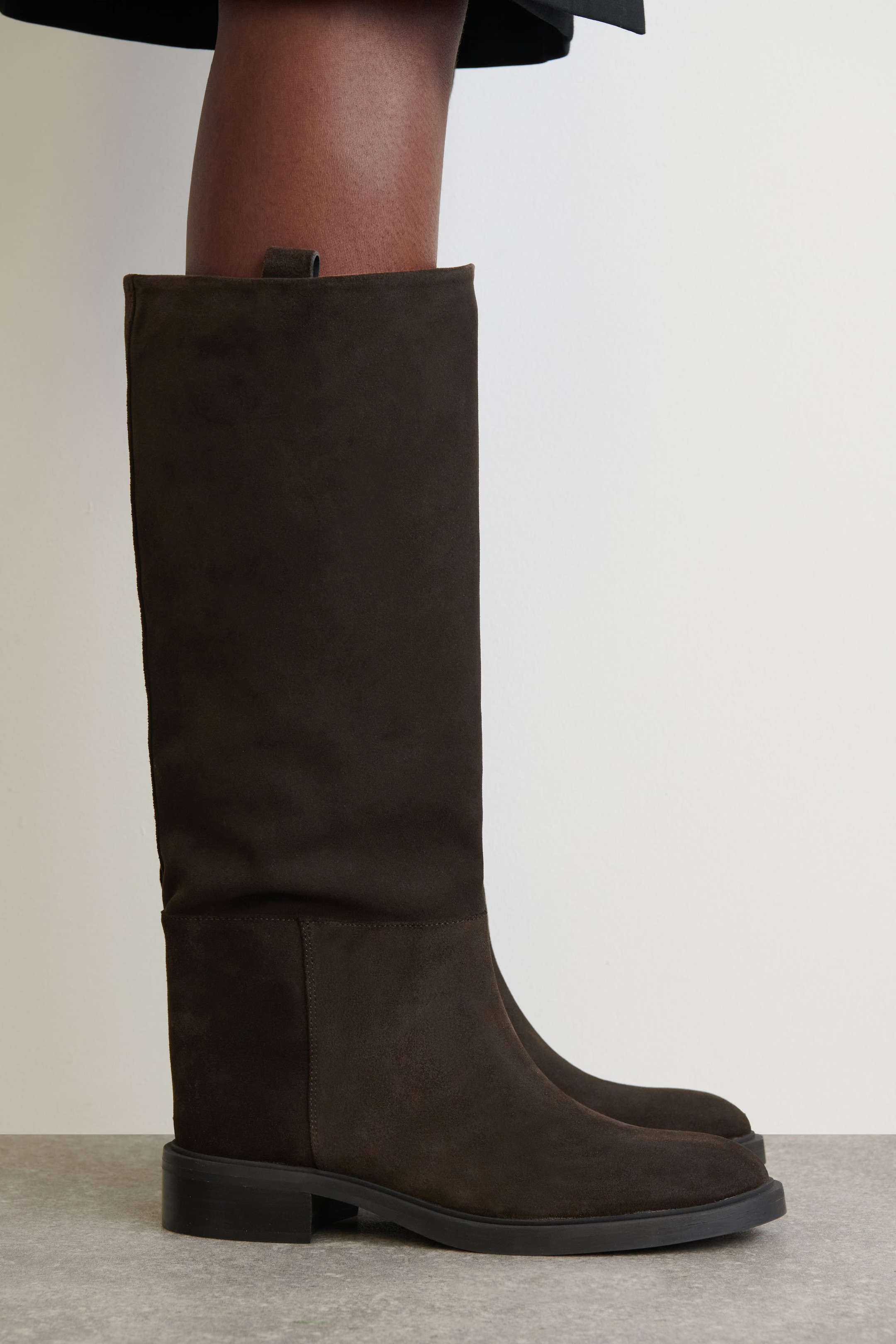 SUEDE RIDING BOOTS - BROWN | COS US | COS (US)
