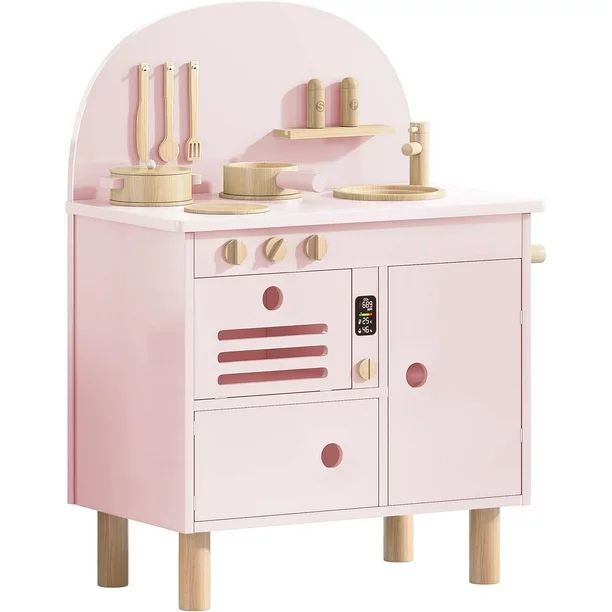 Wooden Play Kitchen Set, Cuoote Toddler Kitchen Set for Kids 3+, Mini Pretend Toy Kitchen for Boy... | Walmart (US)