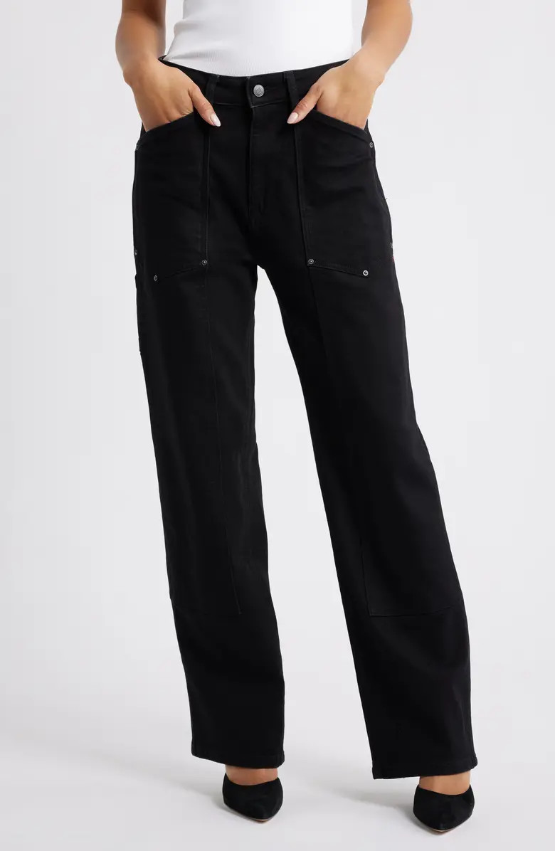 WARP+WEFT SAT '90s High Waist Relaxed Straight Leg Utility Jeans | Nordstrom | Nordstrom